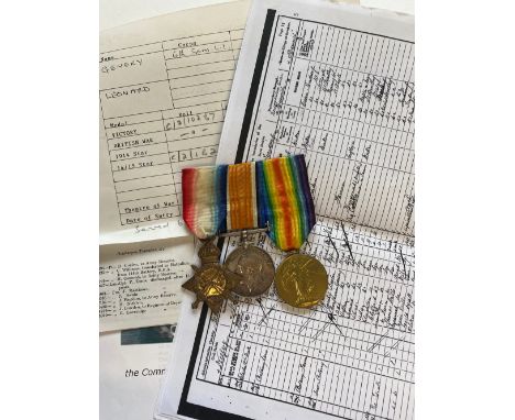 A FIRST WORLD WAR CASUALTY TRIO TO THE SOMERSET LIGHT INFANTRY. A Great War Trio comprising 1914-15 Star named to 8324 Pte L.