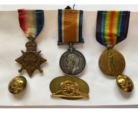 A FIRST WORLD WAR TRIO TO THE FIELD ARTILLERY. A Great War Trio comprising 1914-15 Star named to 1334 Dvr A. Shepperd R.F.A. 