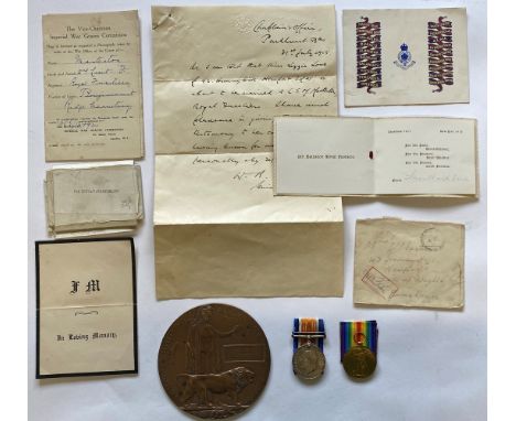 A FIRST WORLD WAR PAIR AND PLAQUE TO AN OFFICER IN THE ROYAL FUSILIERS. A Great War Pair comprising War Medal and Victory Med