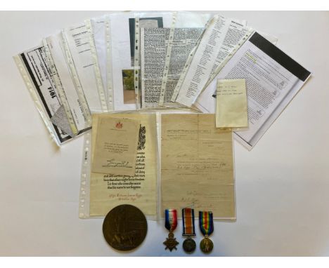 A FIRST WORLD WAR TRIO AND PLAQUE TO THE WILTSHIRE REGIMENT. A Great War trio comprising a 1914 Star named to 8702. L.Cpl W.J