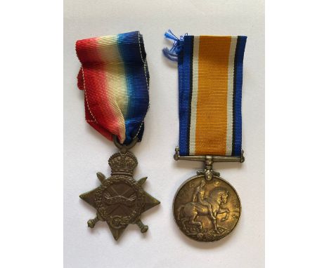 A FIRST WORLD WAR 1914-15 STAR AND WAR MEDAL TO THE ROYAL GARRISON ARTILLERY. A 1914-15 Star named to 50971 Gnr J.R. Storey R