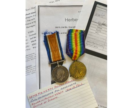 A FIRST WORLD WAR CASUALTY PAIR TO THE GRENADIER GUARDS. A Great War pair comprising War Medal and Victory Medal named to 289