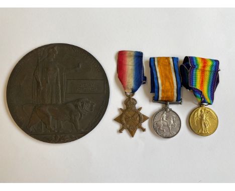 A FIRST WORLD WAR PLAQUE AND TRIO TO THE SERVICE CORPS. A Great War Trio comprising 1914-15 Star named to T3-024352 Dvr S Pow