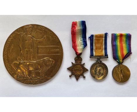 A FIRST WORLD WAR TRIO AND MEMORIAL PLAQUE TO THE ROYAL SCOTS. A Great War Trio comprising 1914-15 Star named to 20691 LCpl W