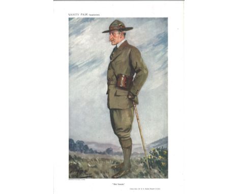 Boy Scouts 19/04/1911. Subject Baden Powell Military Vanity Fair print. These prints were issued by the Vanity Fair magazine 