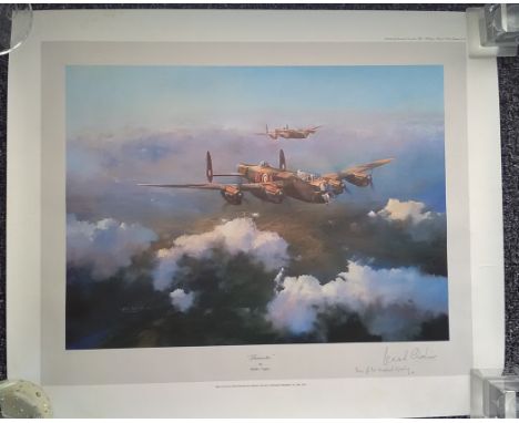 Lancaster Leonard Cheshire VC signed WW2 Robert Taylor print. 24 x 20 inches. This very early Robert Taylor image is a romant