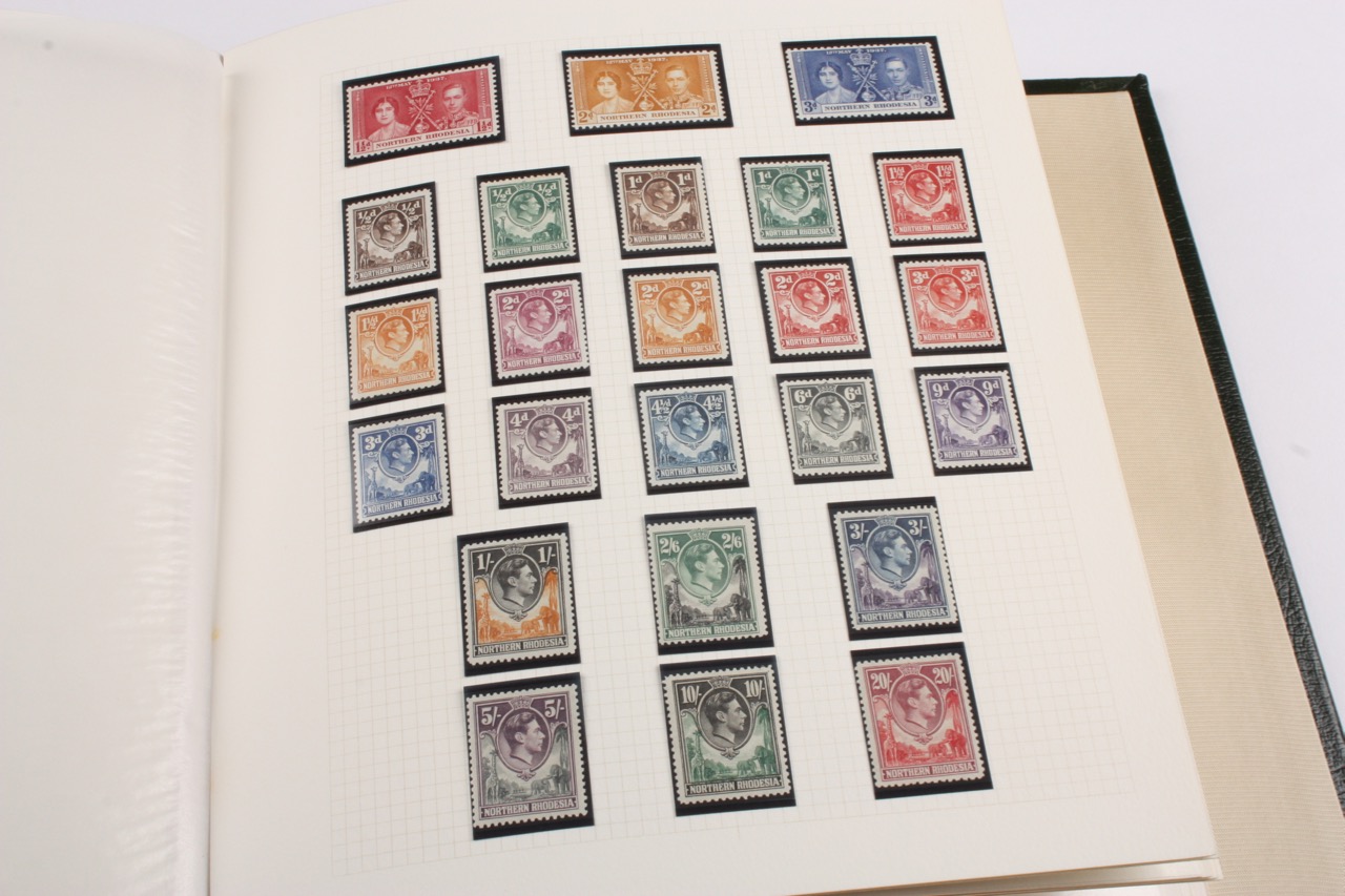 Five albums of 'The King VI Stamp Collection'each stamp in hawid