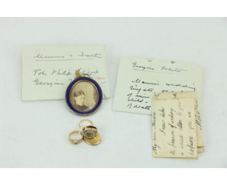 White&nbsp; Family.&nbsp; A collection of items relating to the family of Cottie (White) Yeats, including:- A&nbsp; gold lock