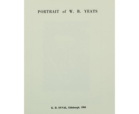 Signed by the ArtistKernoff (Harry) Portrait of W.B. Yeats, woodcut Signed and Limited No. 84 (100), published by K.D. Duval,