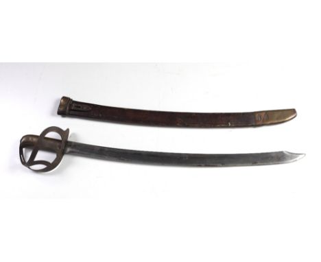 A 19th Century German Cavalry Sword, by Alexander Coppel Solinger, Germany with pierced shaped basket guard and wooden handle