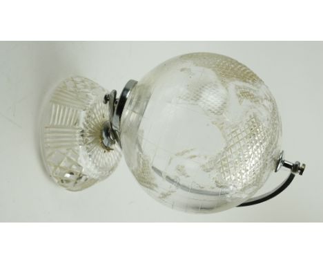 A Waterford crystal etched model of a Globe of the World, on shaped base. (1) 