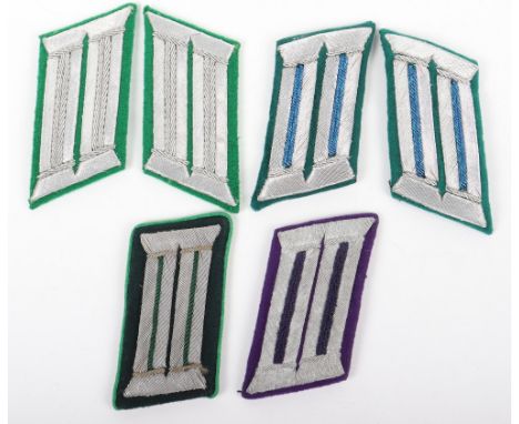 Pair of German Schutzpolizei Officers Collar Patches, matched pair of examples; pair of medical officers collar patches; sing