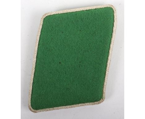 Scarce Luftwaffe Field Division Rifle Regiment Tunic Collar Tab, light green cloth tab with white piping. Missing the rear bu