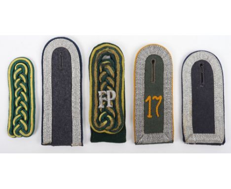 5x Single WW2 German Tunic Shoulder Boards, consisting of a Luftwaffe medical branch NCO’s, sew-in type Luftwaffe medical NCO