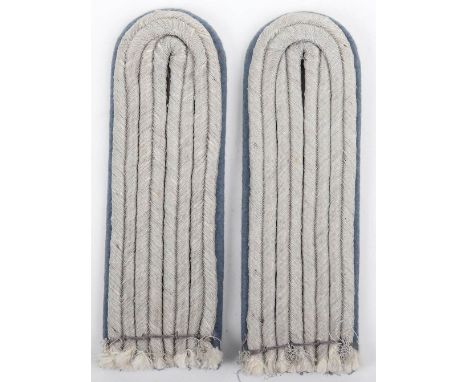 WW2 Luftwaffe Supply &amp; Transport Officers Shoulder Boards, good matched pair with light blue underlay. Sewin type example