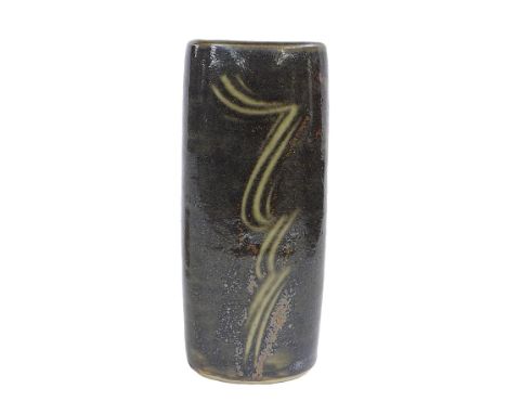 David Leach (1911-2005) - Lowerdown Pottery stoneware square section glazed vase, impressed Lowerdown seal mark, 8" high