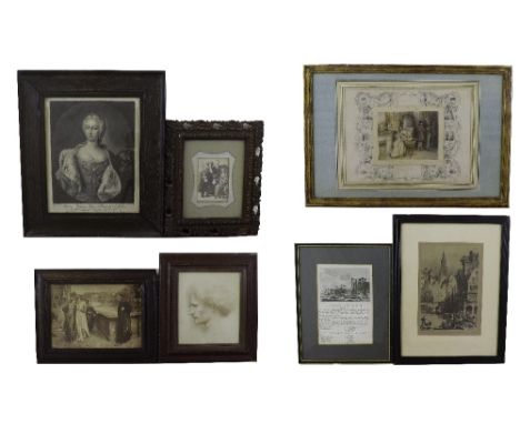 Faber Londini after Meydens Vienna - 'Maria Theresa Queen of Hungary and Bohemia', black and white print, 14" x 11", framed; 