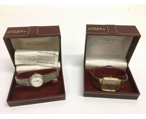 A lady's and gent's boxed Rotary wristwatch - NO RESERVE