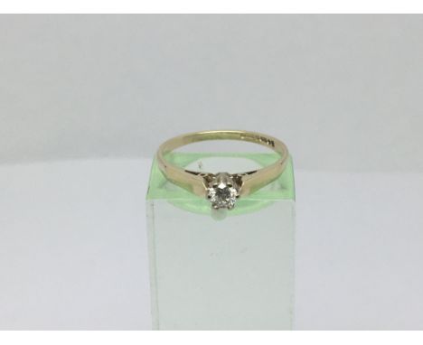 A 9ct gold solitaire diamond ring, approx 1.7g and approx size L-M.