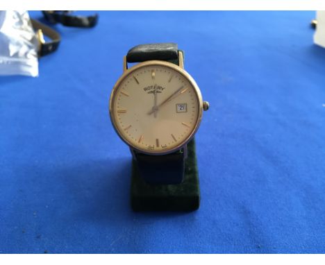 A gents 9ct rotary quartz wristwatch.