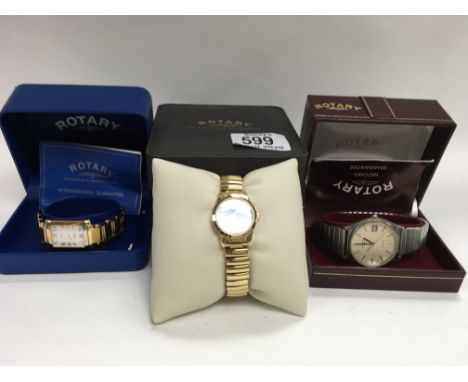 3 boxed Rotary wristwatches.