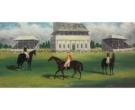 Graham P Flight (American 20th century): 'The Derby 1847', oil on panel initialled and titled 60cm x 121cm (unframed)DDS - Ar