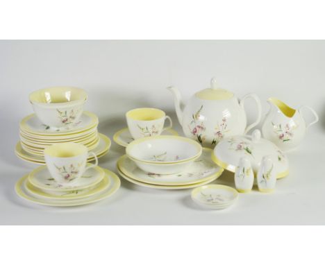 SEVENTY TWO PIECE FOLEY 'SUMMERTIME' CHINA PART DINNER, AND TEA SERVICE, comprising; TEAPOT, 11 CUPS, 12 SAUCERS, PAIR OF MIL