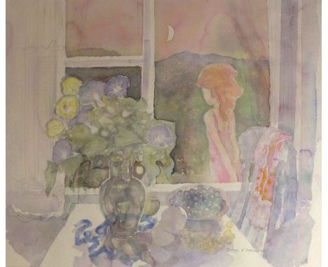 John O'Connor (1913-2004)
Moonlight
signed lower right
Wenlock Fine Art gallery label verso
watercolour over pencil
44 by 50 