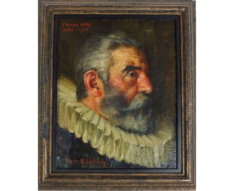 Tom Keating (1918-1984)
Portrait of Frans Hals, head and shoulders in profile
signed lower left
inscribed with title top uppe