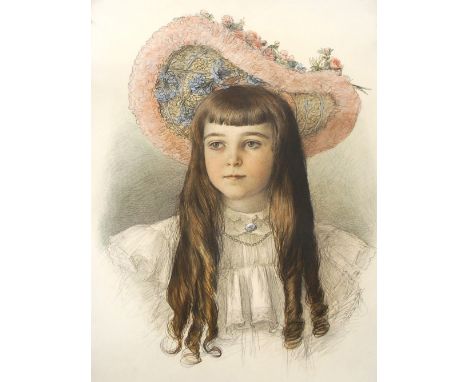 W.Andresen (British, 19th/20th century)
Portrait of Dorothy Edith Goring, head and shoulders wearing a white dress and bonnet