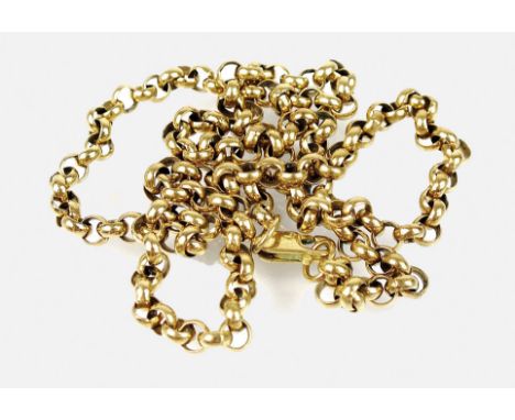 A 9ct gold belcher link chain, with lobster claw fastening, 48cm long, weight 20.2gms