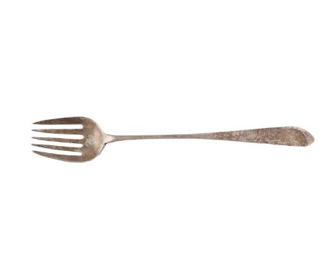 AN IRISH PROVINCIAL OLD ENGLISH PATTERN SALAD FORK,  Cork c.1790, mark of Samuel Reily, marked ''STERLING'', with plain point