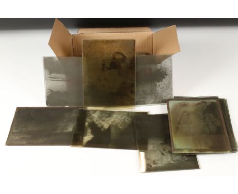 A collection of half plate victorian glass negatives of social history and vintage life.