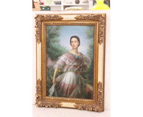 Oil on canvas, portrait of ballerina Dame Margot Fonteyn (1919-1991) 