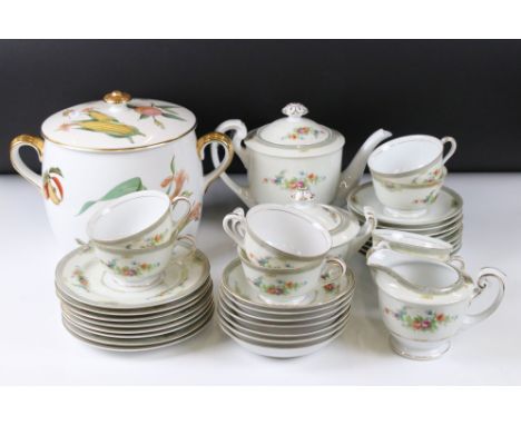20th century Elephant China Tea Service comprising Teapot, Milk, Sugar, 8 Tea Cups, 8 Saucers, 8 Tea Plates and 7 small Bowls