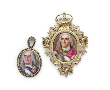 Two miniature portraits of Augustus the Strong (1670-1733), Elector of Saxony and King of Poland, circa 1720The first attribu