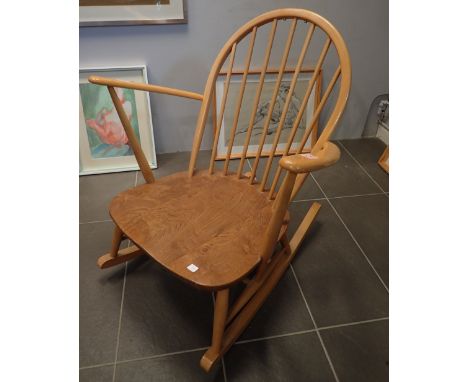 Ercol stickback rocking chair with elm seat