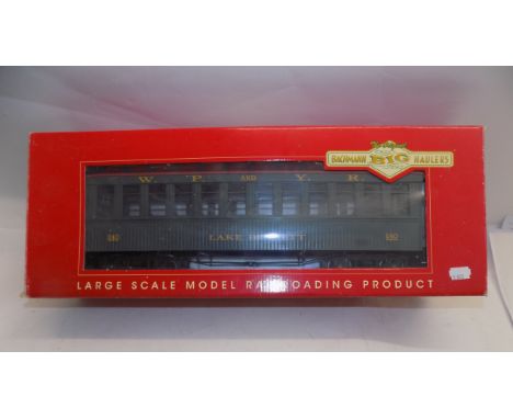 Bachmann No 89394, Jackson Sharp passenger car, lake Bennett boxes.