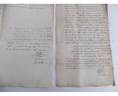 MANUSCRIPT LEGAL OPINIONS. 4 cases written up by L. Kenyon, Lincoln's Inn, 1780-1783.