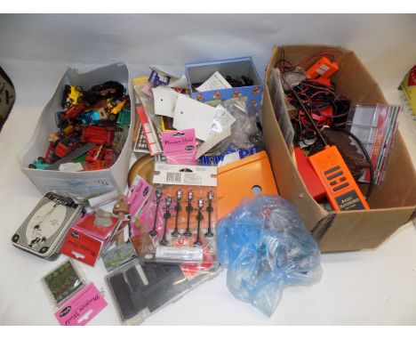 Miscellaneous railway accessories, tools, Die-Cast etc contained in two boxes.