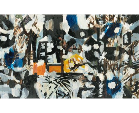 Karl Kluth (Halle/Saale 1898 - Hamburg 1972). Mühle in Rickling. 1958. Öl/Hartfaser. 80 x 130 cm. R. u. monogr. und dat. K 58