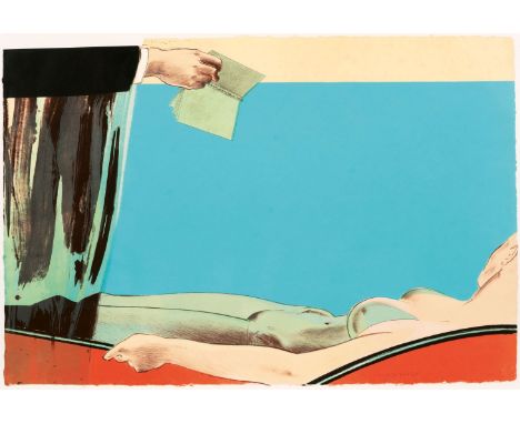 Allen Jones (Southampton 1937). Beach Scene. 1979. Farblithographie. 63,5 x 96 cm. R. u. mit Bleistift sign. und dat. Allen J
