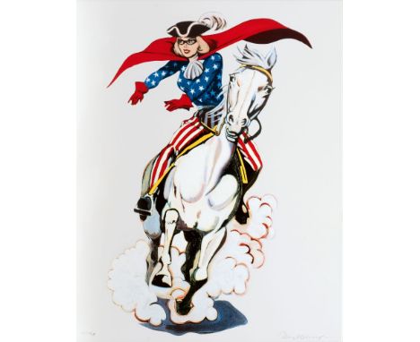 Mel Ramos (Sacramento/Kalifornien 1935 - Oakland 2018). Miss Liberty. Email/Metall. 90 x 70 x 3 cm. Ungerahmt. R. u. handsign