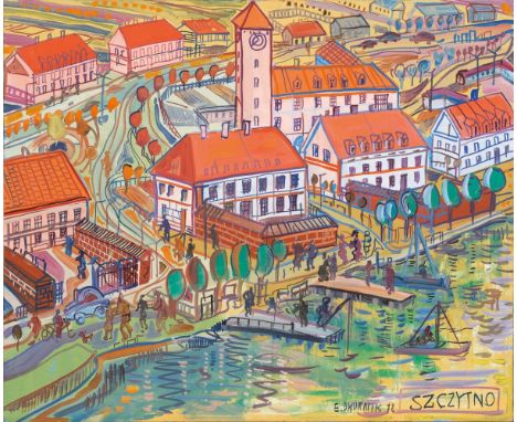 Edward Dwurnik (Radzymin 1943 - Warschau 2018). Szczytno. 1978. Öl/Lw. 60 x 73,5 cm. R. u. sign. und dat. E. Dwurnik 1978 sow