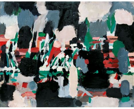 Karl Kluth (Halle/Saale 1898 - Hamburg 1972). Kleiner Wasserfall. 1959. Öl/Hartfaser. 78,5 x 98,5 cm. R. u. monogr. und dat. 