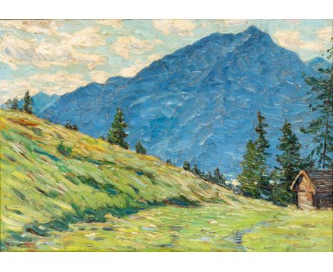 Carl Arp (Kiel 1867 - Jena 1913). In den Alpen. Öl/Karton. 35 x 50 cm. R. u. sign. C. Arp. Winzige Farbabspl.   - Provenienz: