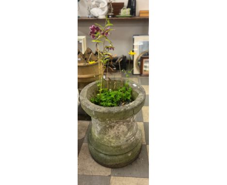 A large concrete garden planter 