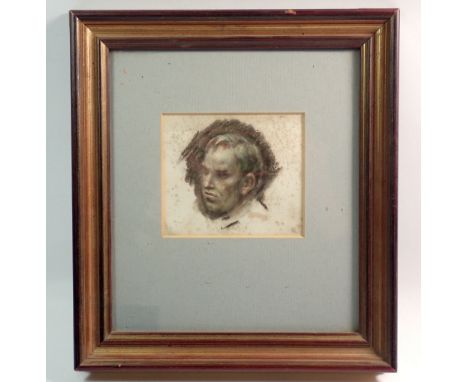 Victor Hume Moody - pastel portrait of a young man 'Ludovic' 9 x 10cm 