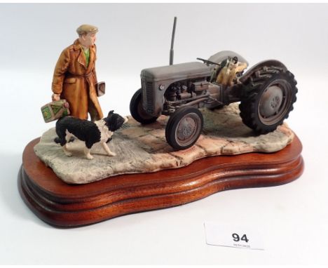 A Border Fine Arts James Herriot tractor group 'An Early Start' No. JH91, 26cm