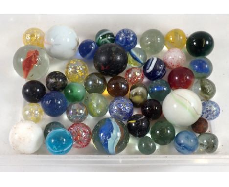 A box of vintage marbles 